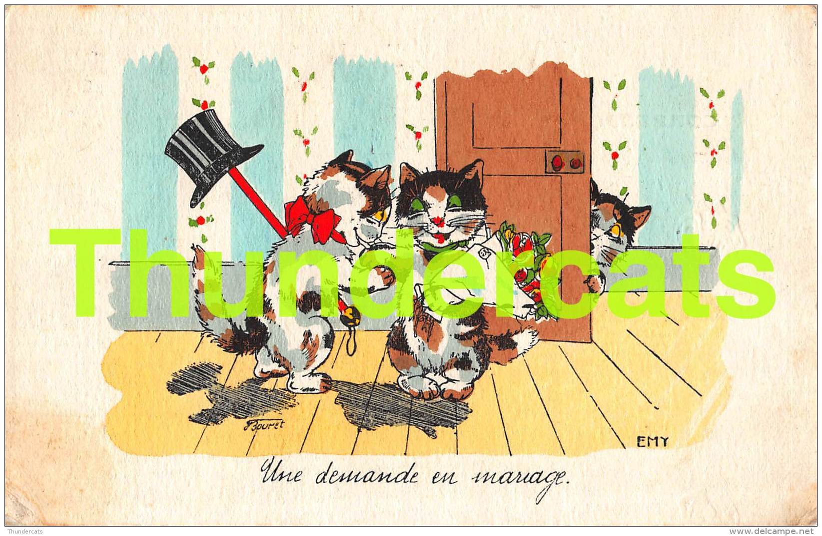 CPA ILLUSTRATEUR  GERMAINE BOURET CHAT CHATS CAT CATS ARTIST SIGNED - Bouret, Germaine