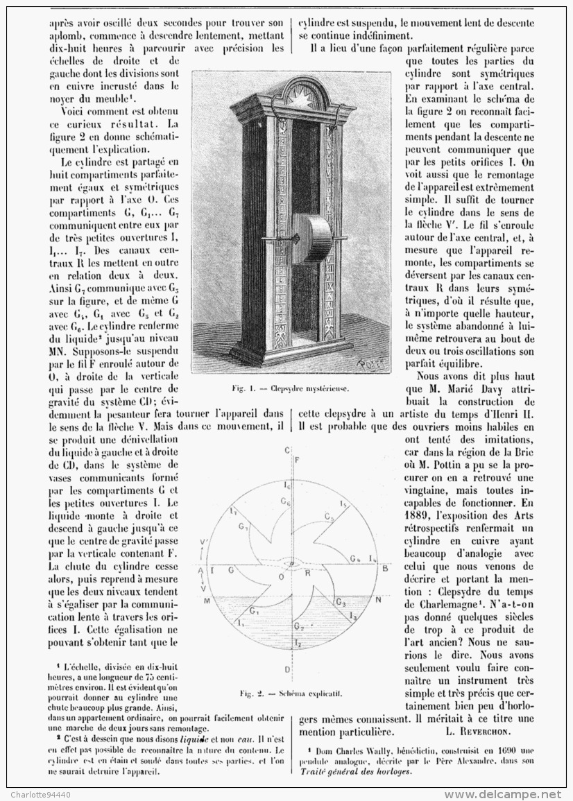 CLEPSYDRE  MYSTERIEUSE   1895 - Autres & Non Classés