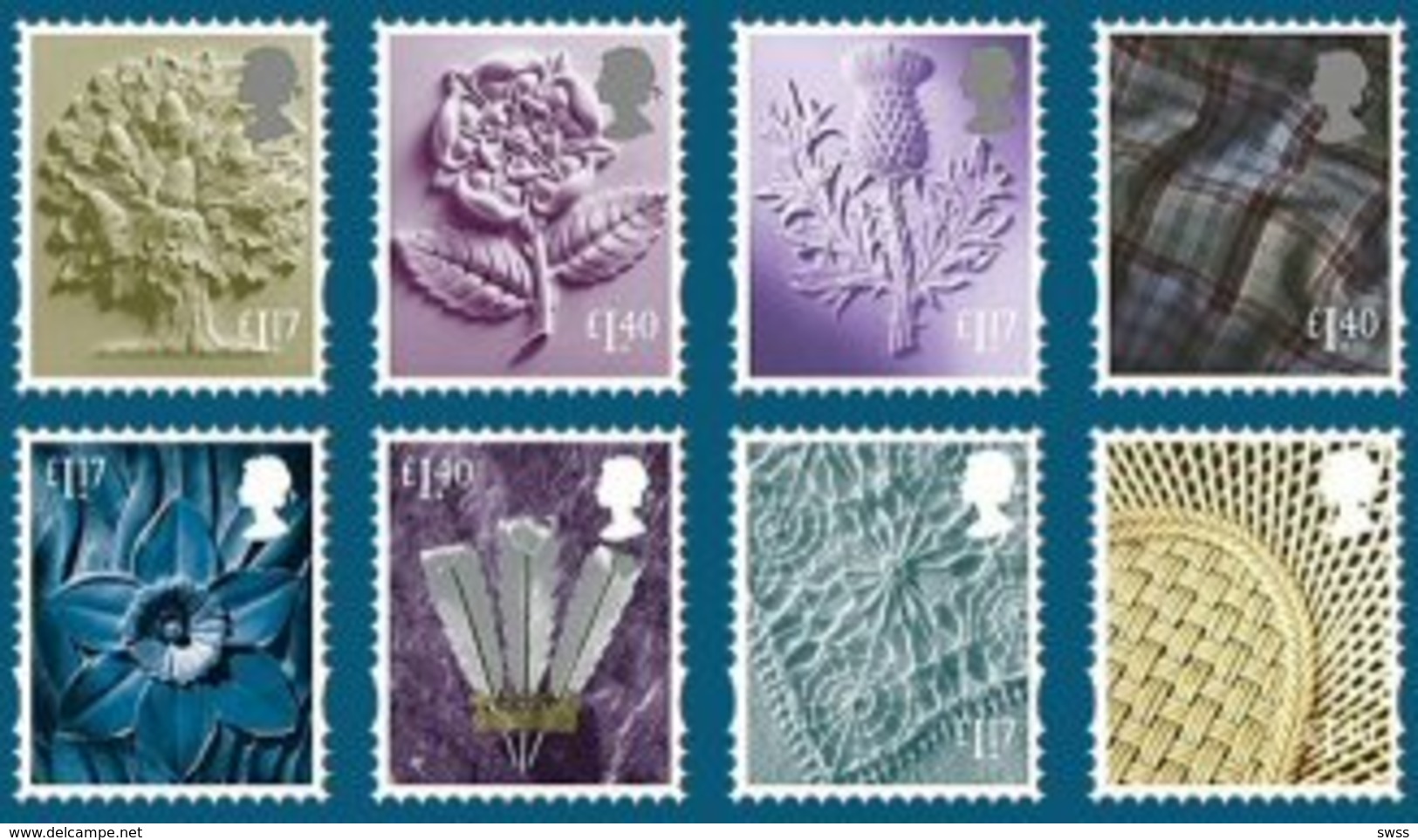 GREAT BRITAIN, 2017, COUNTRY DEFINITIVES, YV#4426-33, MNH - Nuovi