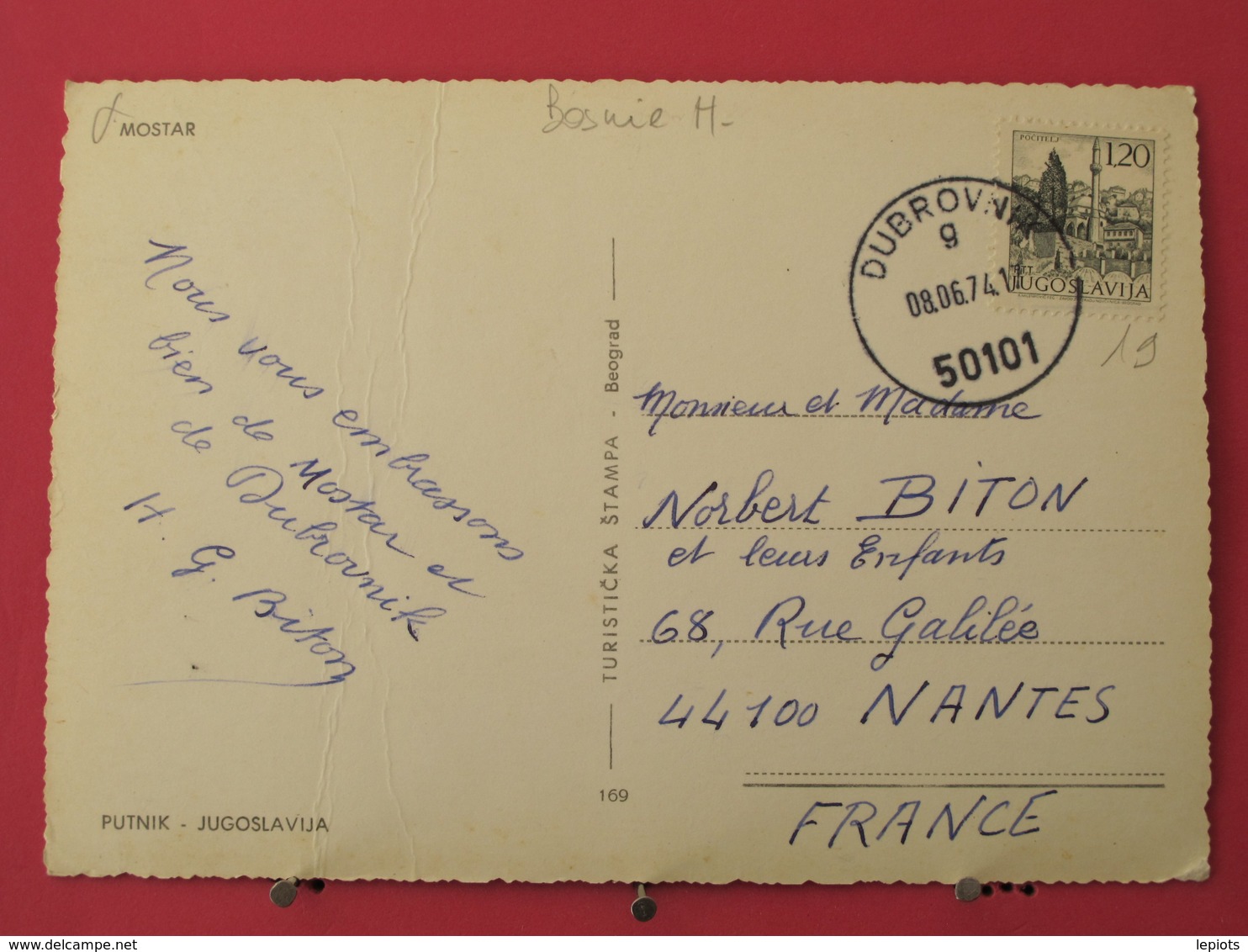 Bosnie Herzégovine - Mostar - 1974 - Joli Timbre - Recto-verso - Bosnie-Herzegovine