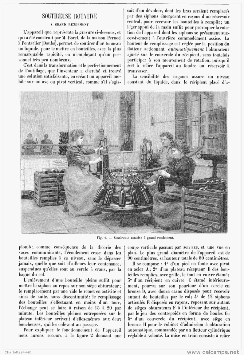 SOUTIREUSE ROTATIVE à GRAND RENDEMENT   1895 - Altri & Non Classificati