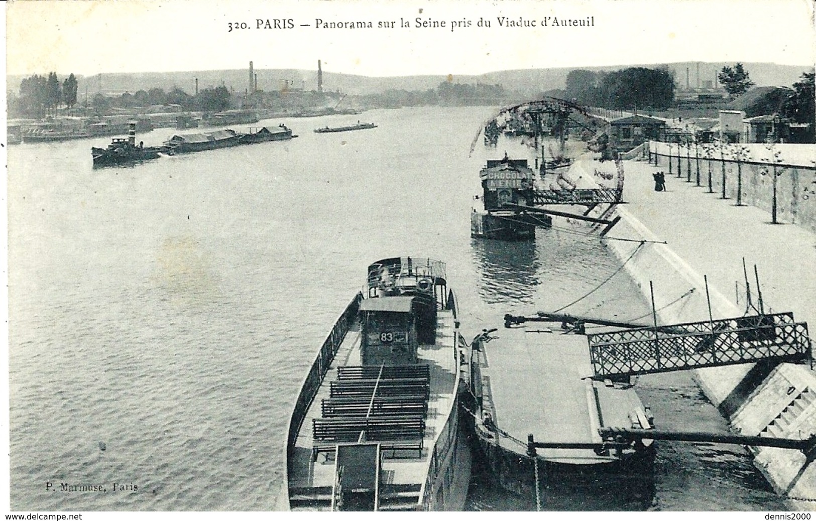 320- PARIS -panorama Sur La Seine Pris Du Viaduc D'Auteuil -ed P Marmuse - The River Seine And Its Banks