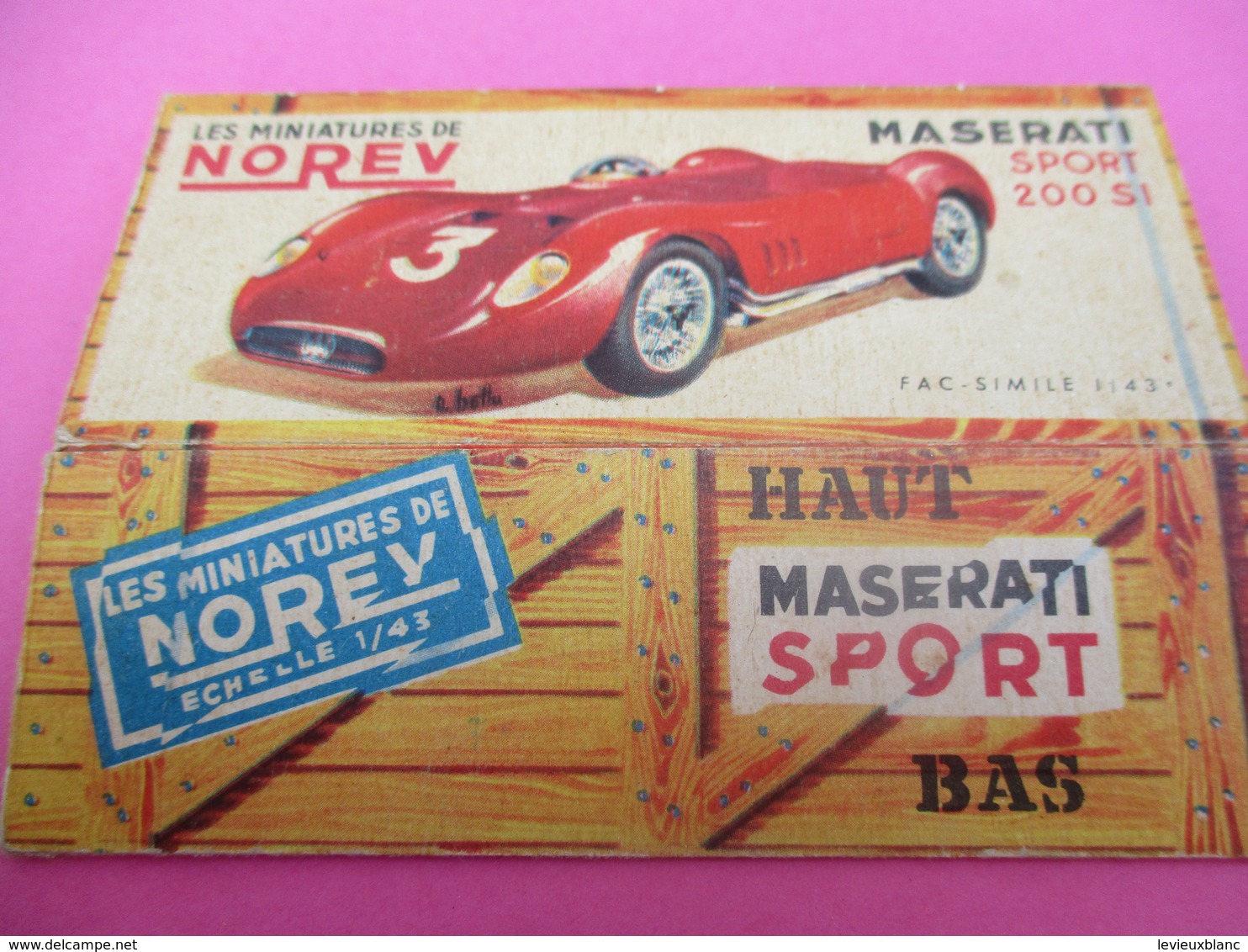 NOREV/ Boite Carton Ancienne Vide ( Manque Abattants De Côtés)/MASERATI Sport 200SI /1-43éme/Miniature/1955-60   VOIT45 - Sonstige & Ohne Zuordnung