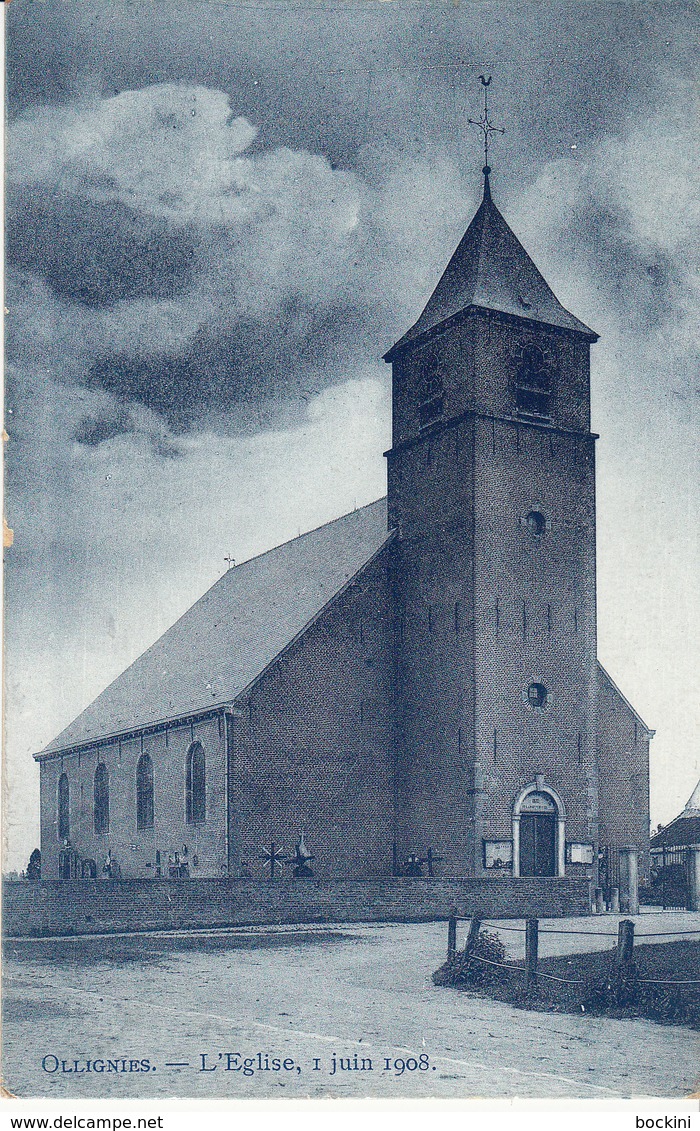 Ollignies. - L'Eglise, 1 Juin 1908. - état Voir Scan. - Seneffe