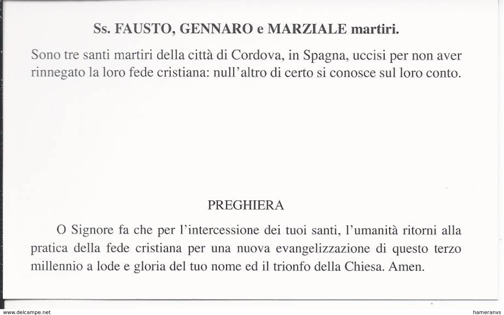 Santi Fausto, Gennaro E Marziale - Martiri Di Cordova - Sc1 - M9 - Imágenes Religiosas