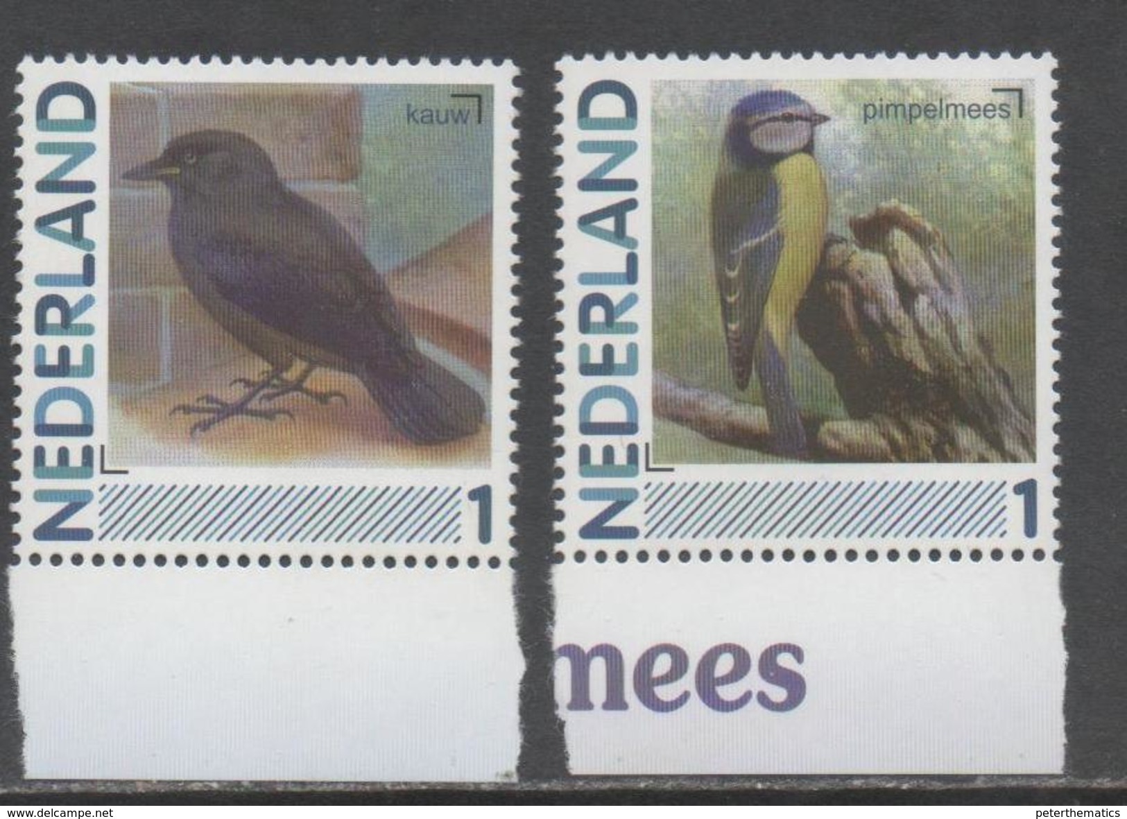 NETHERLANDS, MNH, PERSONALIZED STAMPS, BIRDS,  2v - Autres & Non Classés