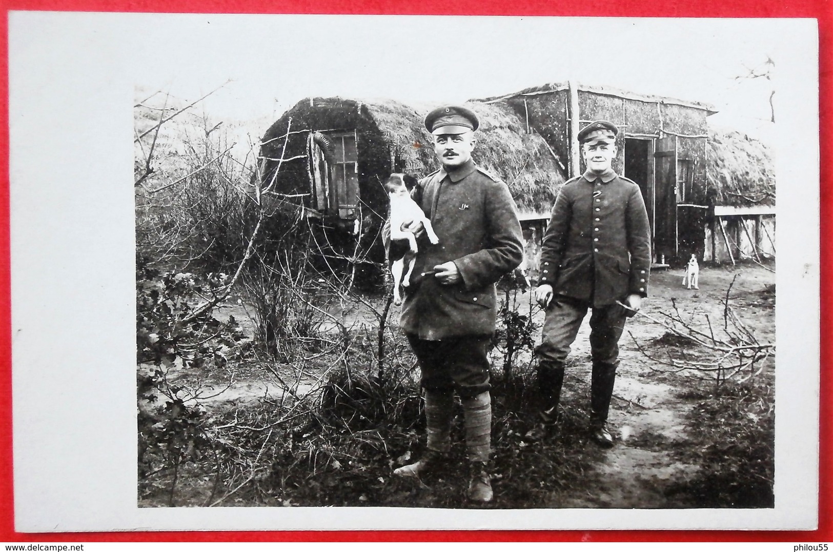 Carte Photo Soldats ALLEMAND Chiens - Guerre 1914-18