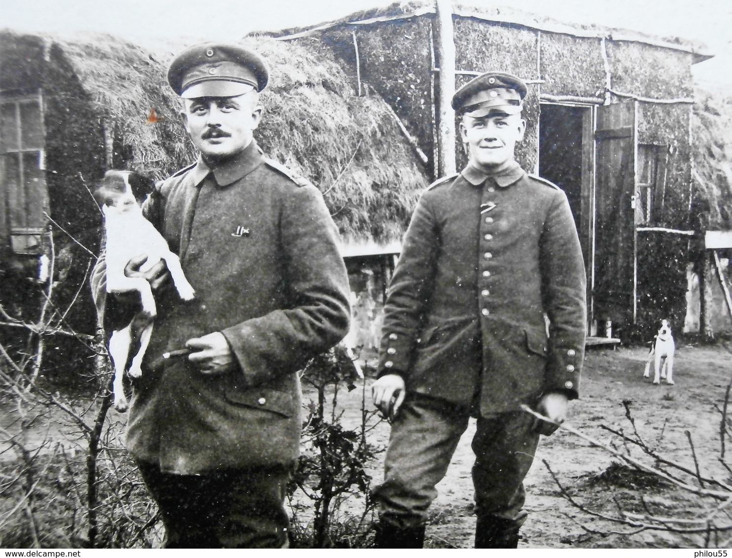 Carte Photo Soldats ALLEMAND Chiens - Guerra 1914-18