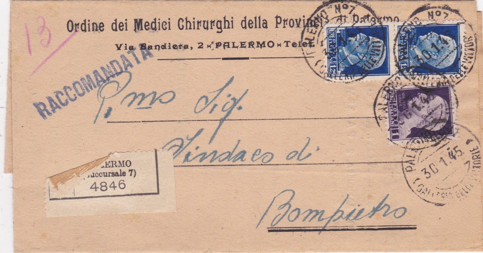 STORIA POSTALE PERIODO LUOGOTENENZA POSTA REGOLARMENTE VIAGGIATA O SERVIZI - Storia Postale