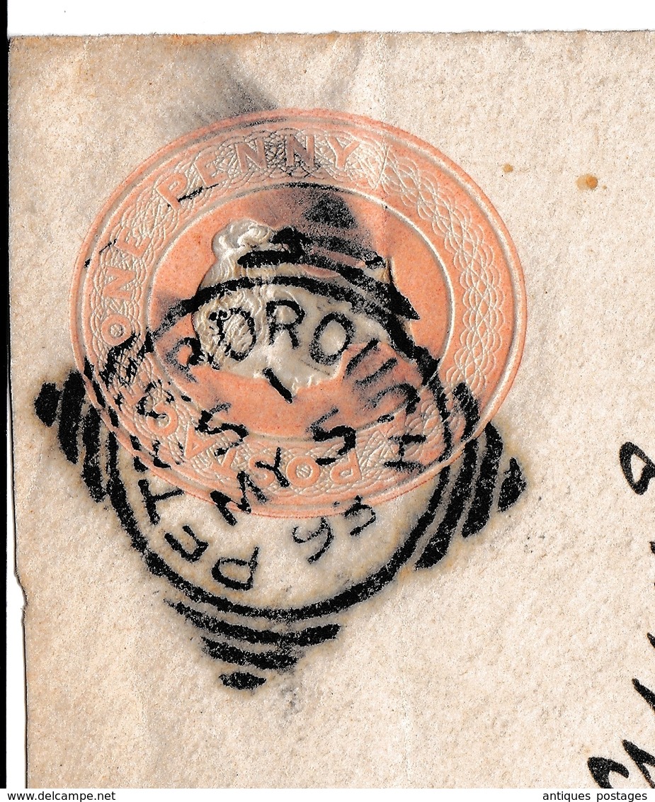 Lettre Peterborough Royaume Uni Angleterre 1893 Entier Postal One Penny England - Postwaardestukken