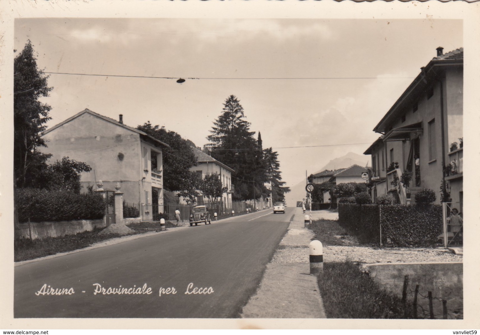 AIRUNO-LECCO-PROVINCIALE PER LECCO-CARTOLINA VERA FOTOGRAFIA-ANNO 1950-1960 - Lecco