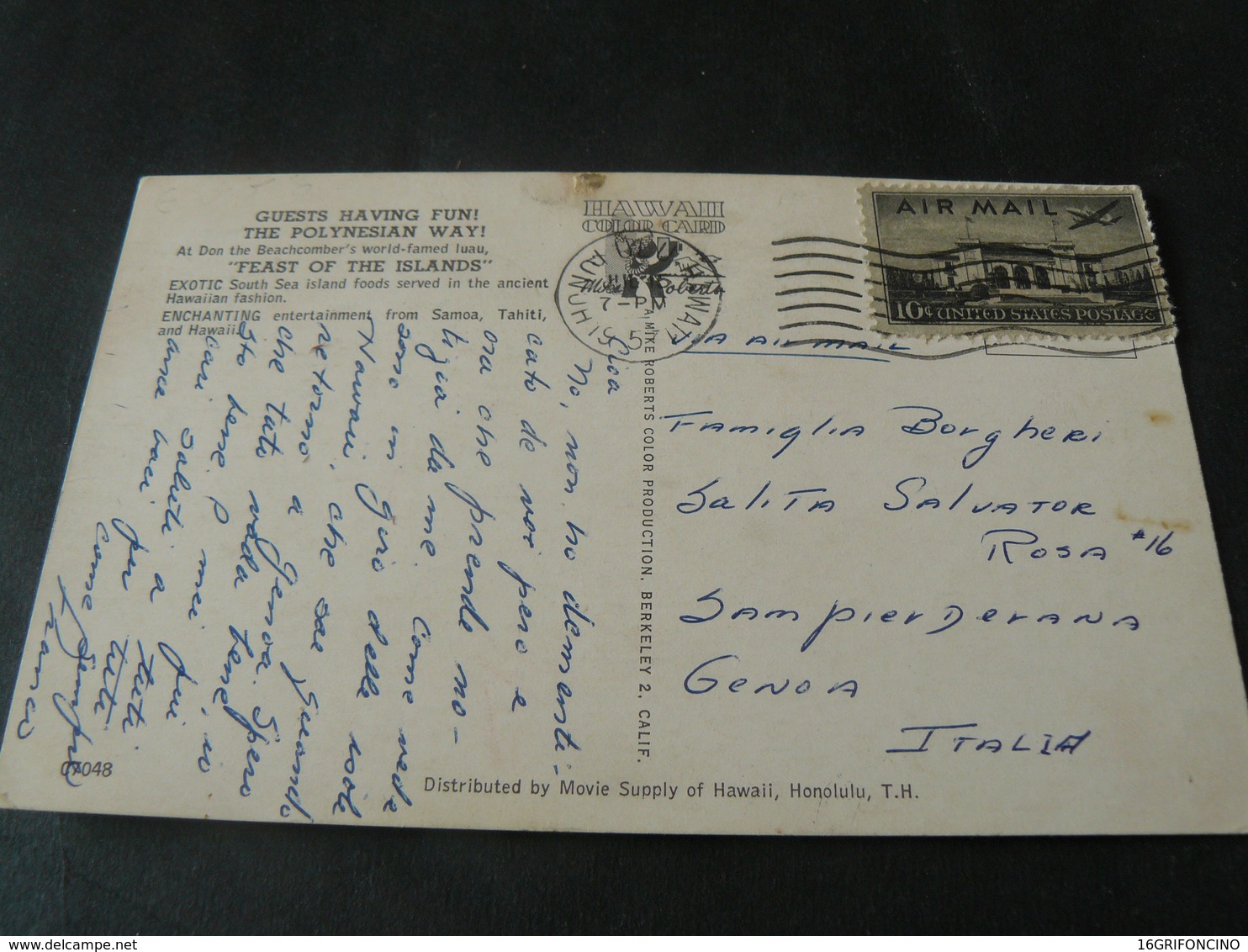 1951 ANCIENT BEAUTIFUL SMALL POSTCARD OF SAMOA  / ANTICA  PICCOLA CARTOLINA  VIAGGIATA DI SAMOA - Samoa Americana