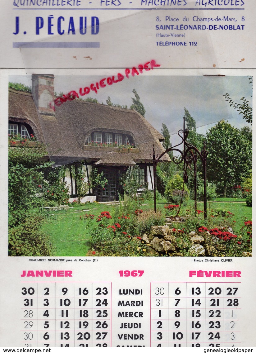 87 - ST SAINT LEONARD DE NOBLAT - GRAND CALENDRIER J. PECAUD QUINCAILLERIE-8 PLACE CHAMP DE MARS- - Groot Formaat: 1961-70