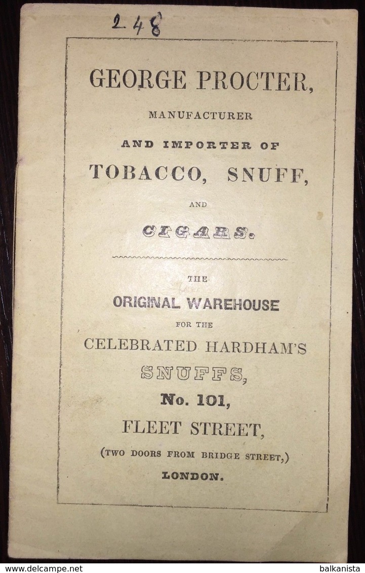 Royal Family Ottoman Sultan The Pope - George Procter Tobacco Snuff Cigars 1844 - Libri