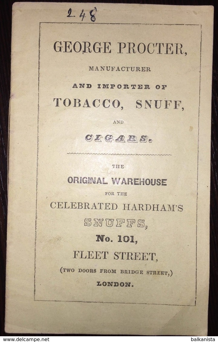 Royal Family Ottoman Sultan The Pope - George Procter Tobacco Snuff Cigars 1844 - Boeken