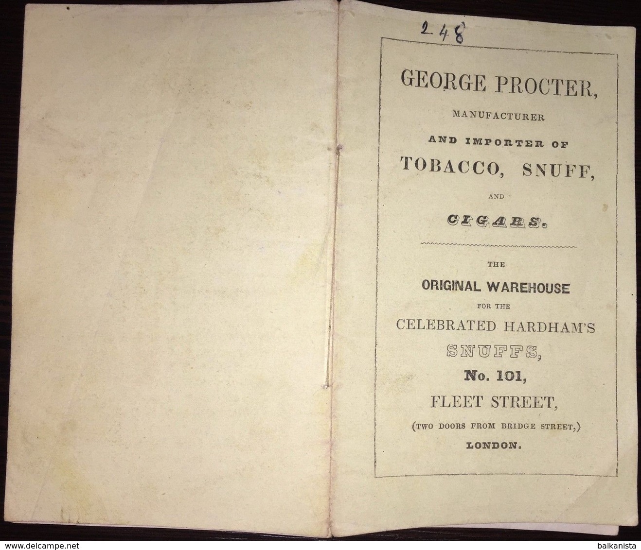 Royal Family Ottoman Sultan The Pope - George Procter Tobacco Snuff Cigars 1844