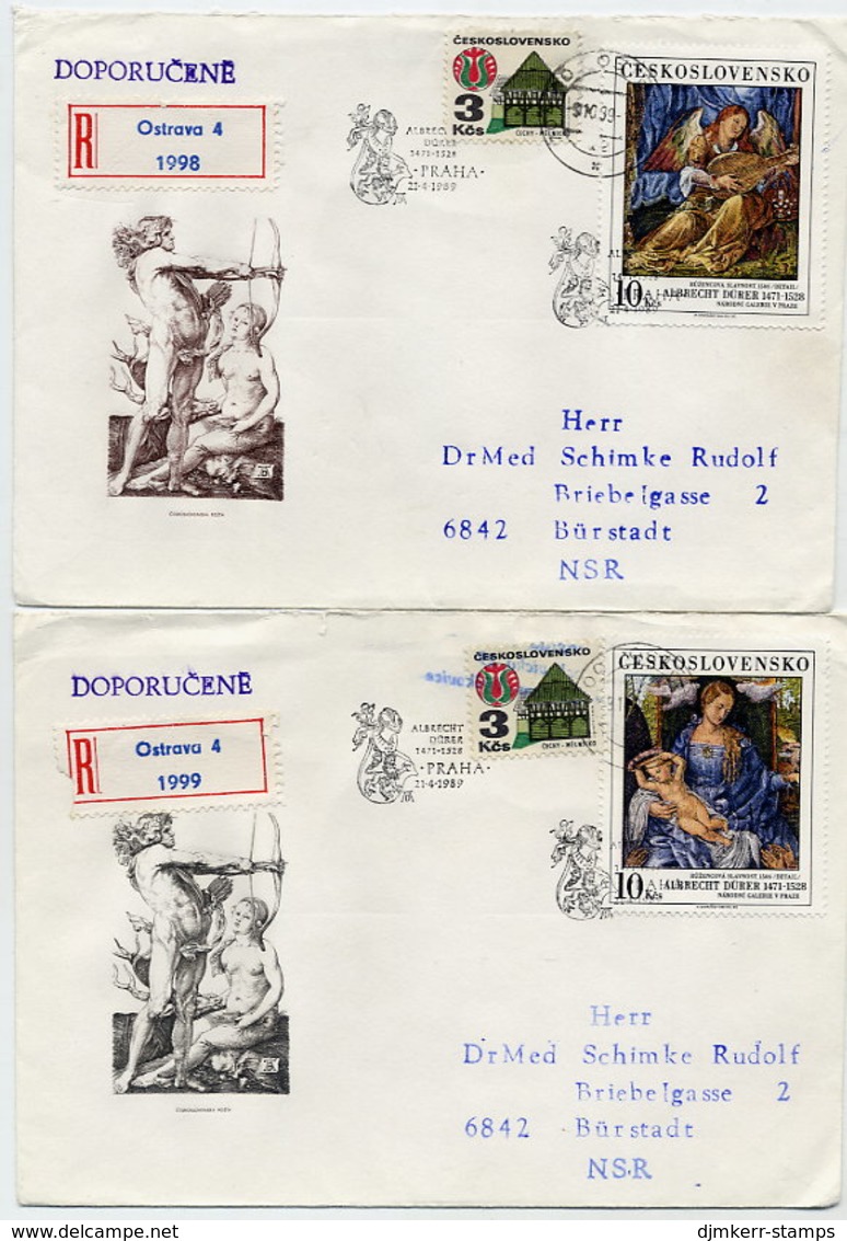 CZECHSLOVAKIA 1989 National Gallery Paintings On Two FDC's.  Michel 3001-02 - FDC