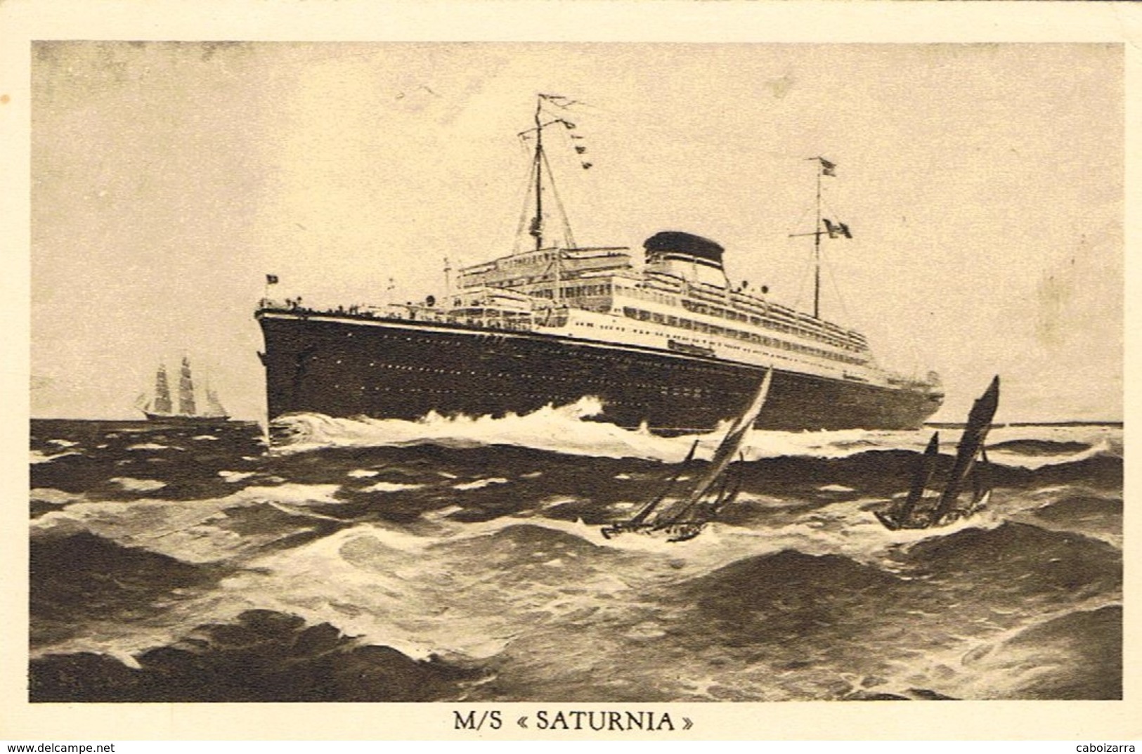 Paquebot Piroscafo Passenger Ship Saturnia. Cosulich Line. - Paquebote