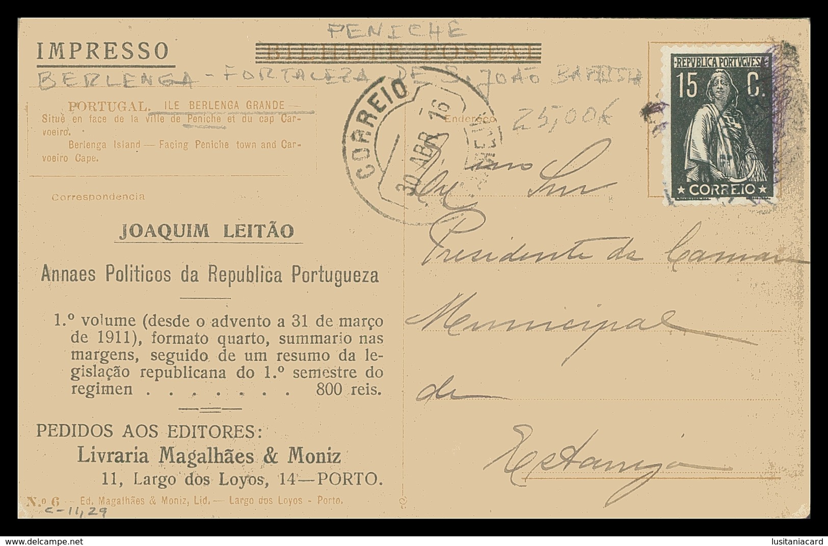 PENICHE - BERLENGA -  Fortaleza De S. João Baptista ( Ed.Magalhães & Moniz Nº 6) Carte Postale - Leiria