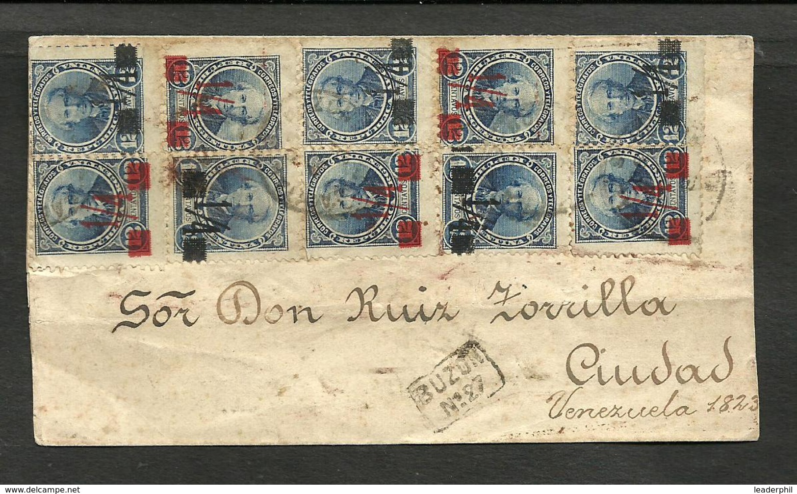 ARGENTINA 1890 COVER W/ BUZON 27 BUENOS AIRES CANCEL, GOOD POSTAGE - Covers & Documents