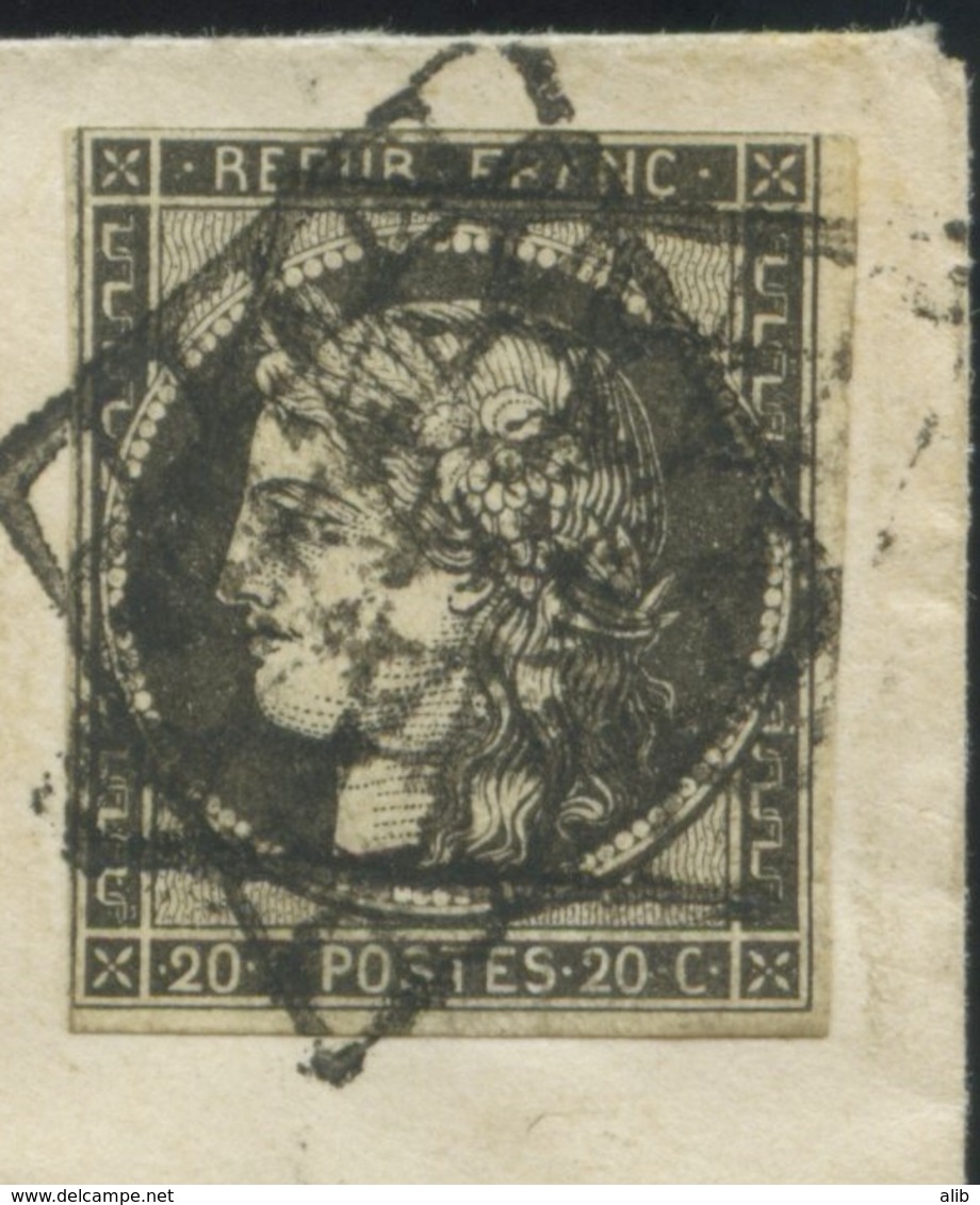 Envelop France 1849-50 Emission Cérès Non Dentelé 20c Noir S.blanc No3a-Envoyé De Pantin à Bray Sur Seine En 27-06-1849 - 1849-1850 Ceres