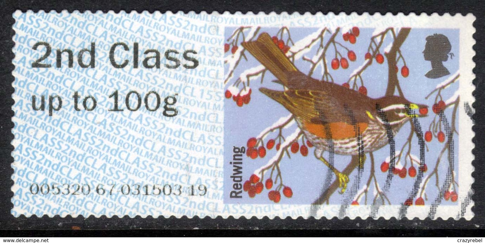 GB 2015 QE2 2nd Post & Go Redwing Bird Winter Fur & Feathers ( L977 ) - Post & Go (distributeurs)