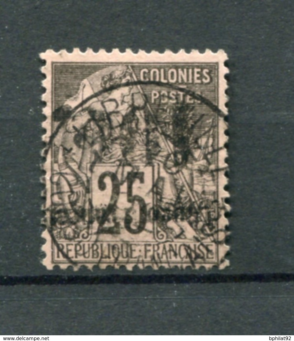 !!! PRIX FIXE : CONGO, N°5c OBLITERE SURCHARGE RENVERSEE, SIGNE BRUN - Used Stamps