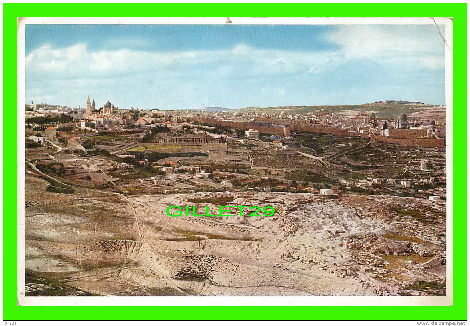 JERUSALEM, ISRAEL - BLICK VOM MUKABBER-BERGE IM SUDEN - UVACHROM A. G. - - Israel