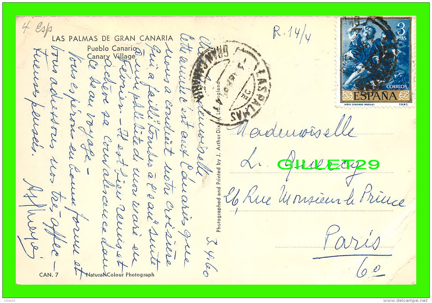 LAS PALMAS DE GRAN CANARIA - PUEBLO CANARIO - CANARY VILLAGE - TRAVEL IN 1960 - J. ARTHUR DIXON LTD - - La Palma