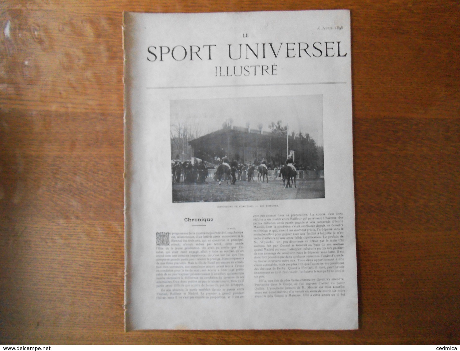 LE SPORT UNIVERSEL ILLUSTRE DU 16 AVRIL 1898 HIPPODROME DE COMPIEGNE,NEUILLY-LEVALLOIS,FIELDS TRIALS DE CUTS ET DU BOULL - Magazines - Before 1900