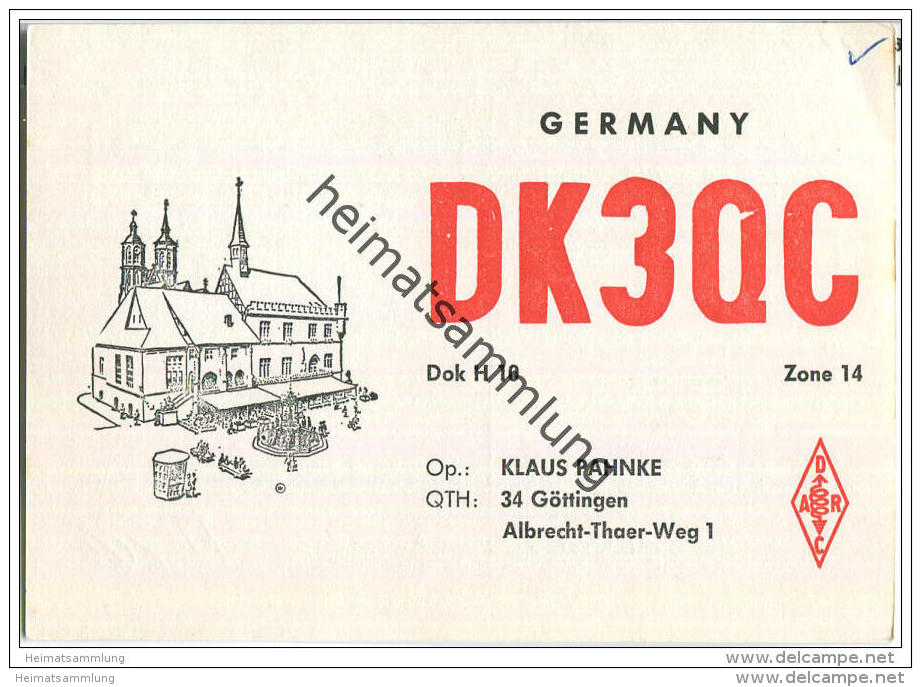 QSL - QTH - Funkkarte - DK3QC - Göttingen - 1969 - Pin-Ups