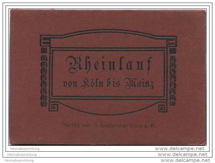 Rheinlauf Von Köln Bis Mainz 1916 - 17cm X 95cm - Beidseitig Bedruckt - Verlag H. Siegenhar Cöln - Renania-del-Nord-Westfalia