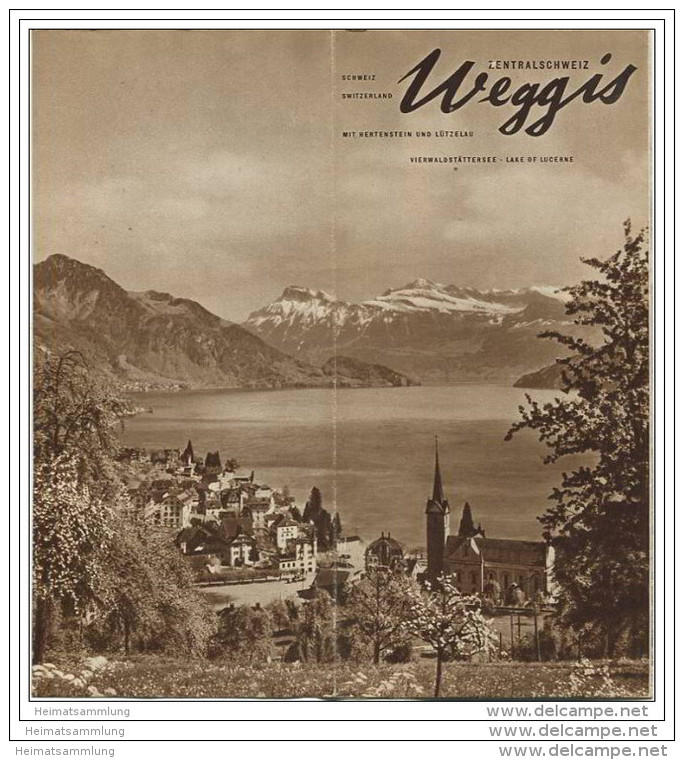 Schweiz - Weggis 1950 - Faltblatt Mit 10 Abbildungen - Hoteltarife Und Abbildungen Von 25 Hotels - Reiseprospekte