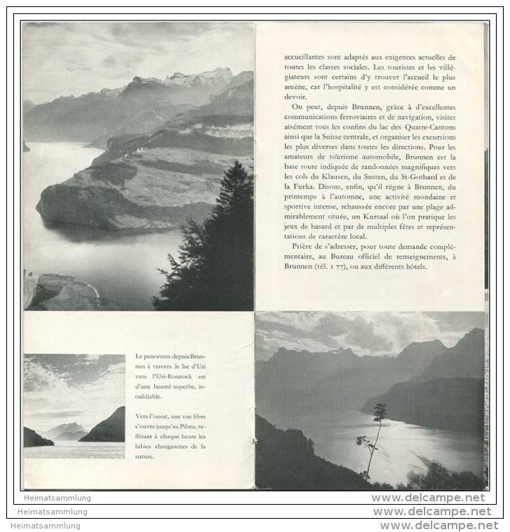 Schweiz - Brunnen 1950 - 8 Seiten Mit 12 Abbildungen - Ortsplan Hotel Und Gaststättenverzeichnis Mit Abbildungen Von - Reiseprospekte