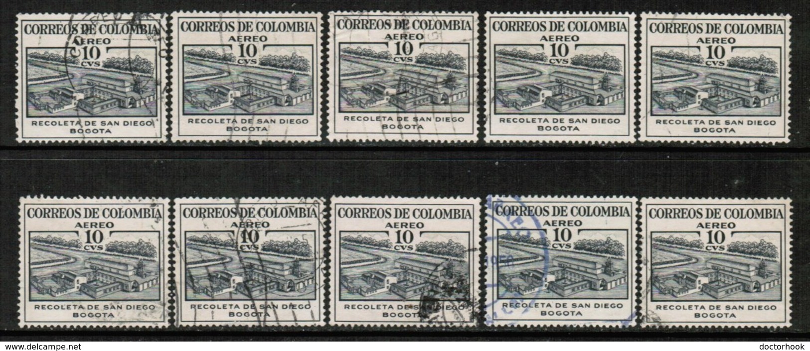 COLOMBIA   Scott # C 240 USED WHOLESALE LOT OF 10 (WH-197) - Lots & Kiloware (mixtures) - Max. 999 Stamps