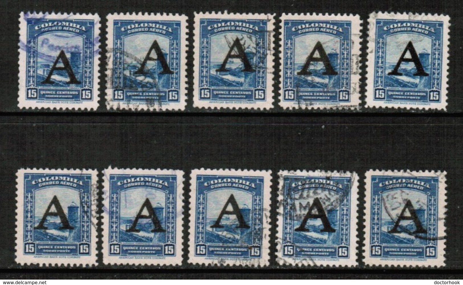 COLOMBIA   Scott # C 188 USED WHOLESALE LOT OF 10 (WH-200) - Lots & Kiloware (mixtures) - Max. 999 Stamps