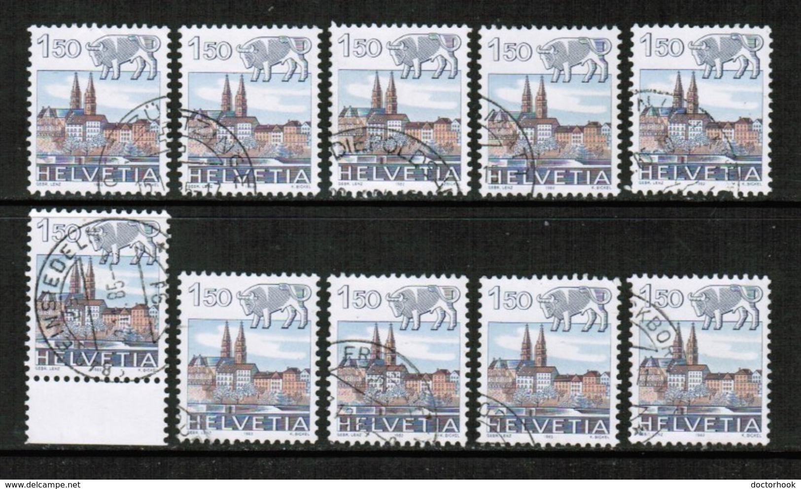 SWITZERLAND   Scott # 720 USED WHOLESALE LOT OF 10 (WH-203) - Lots & Kiloware (mixtures) - Max. 999 Stamps