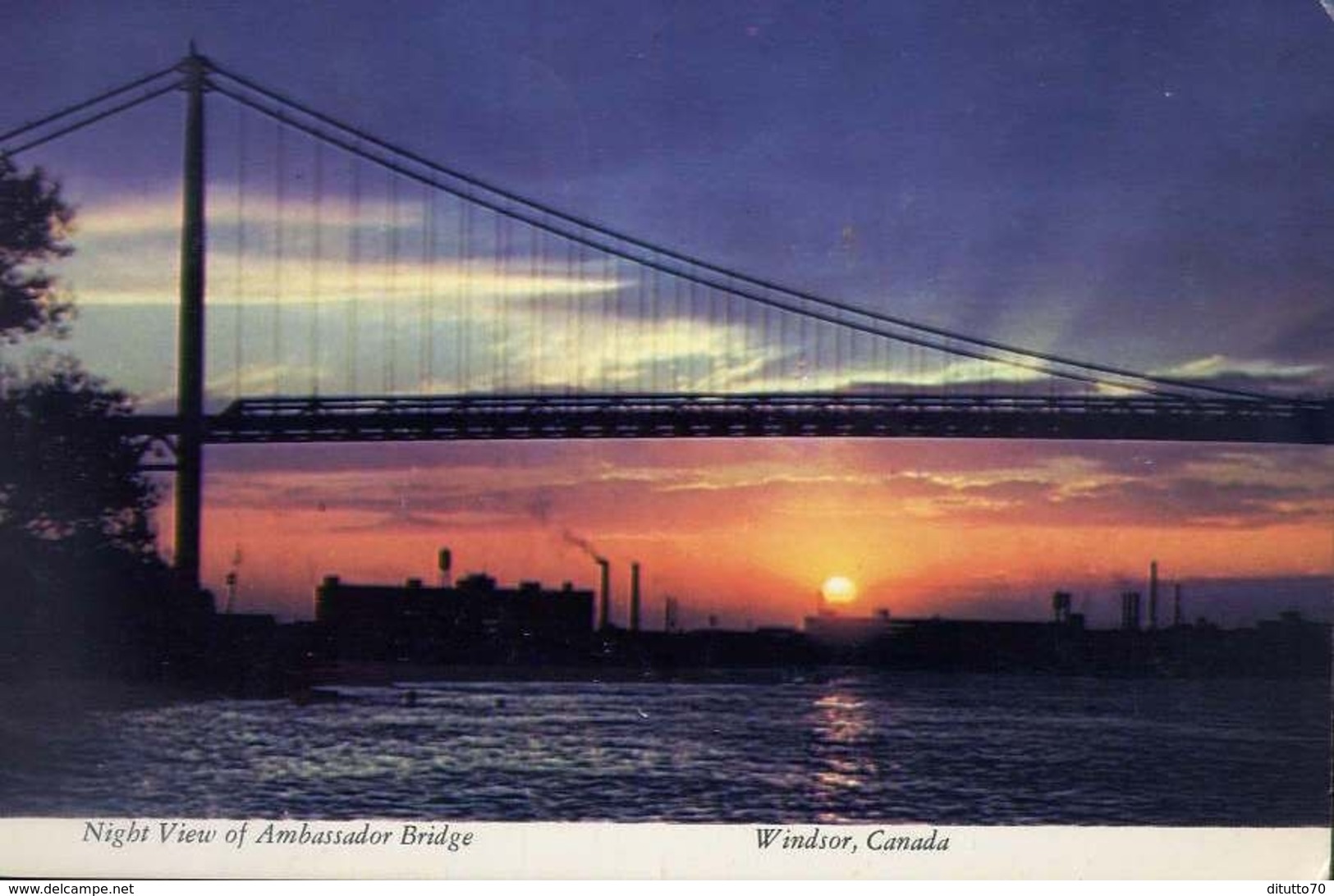 Nigbt View Of Ambassador Bridge - Windsor - Canada - Formato Grande Viaggiata – E 7 - Non Classificati