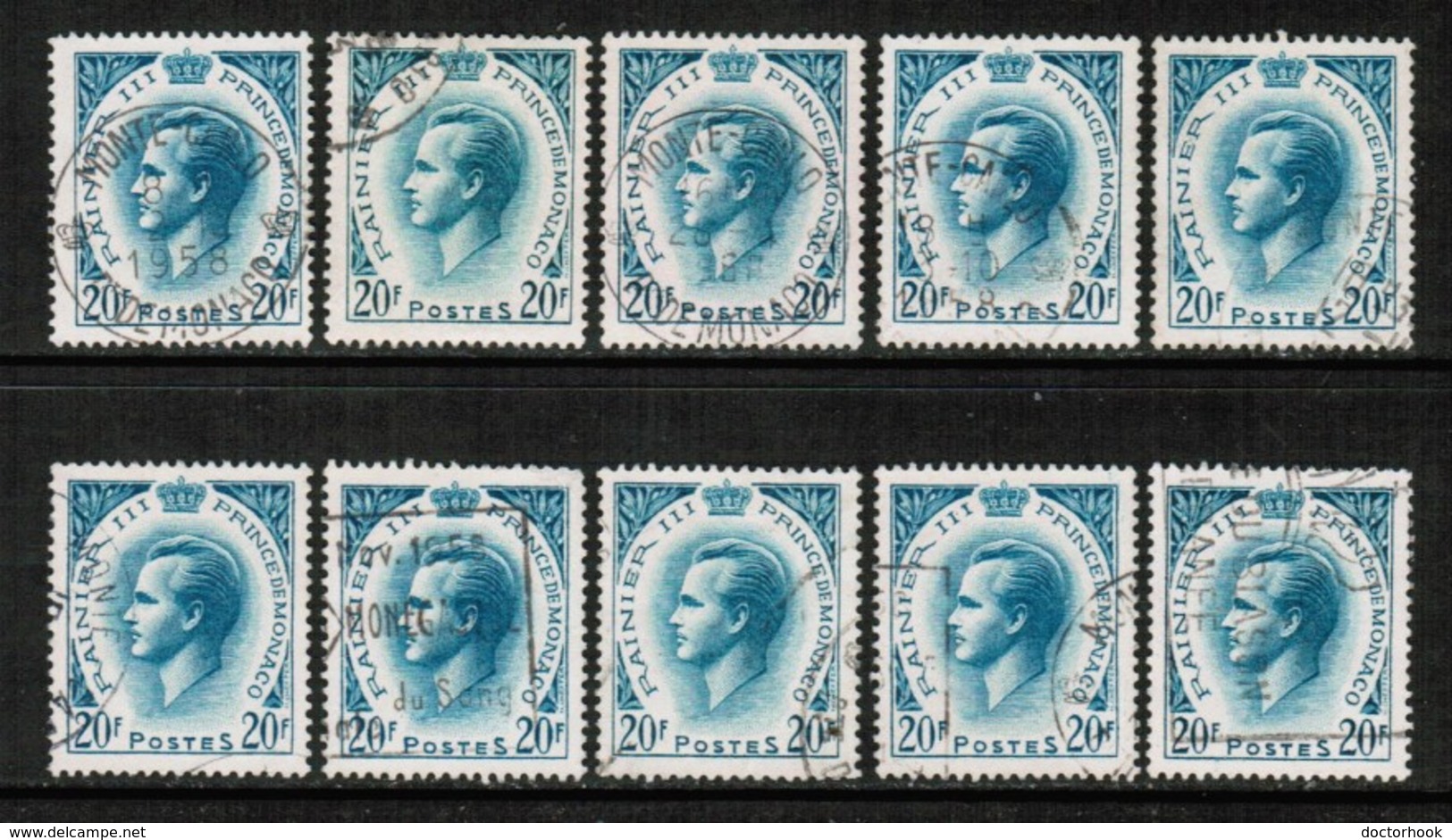 MONACO   Scott # 405 USED WHOLESALE LOT OF 10 (WH-206) - Lots & Kiloware (mixtures) - Max. 999 Stamps