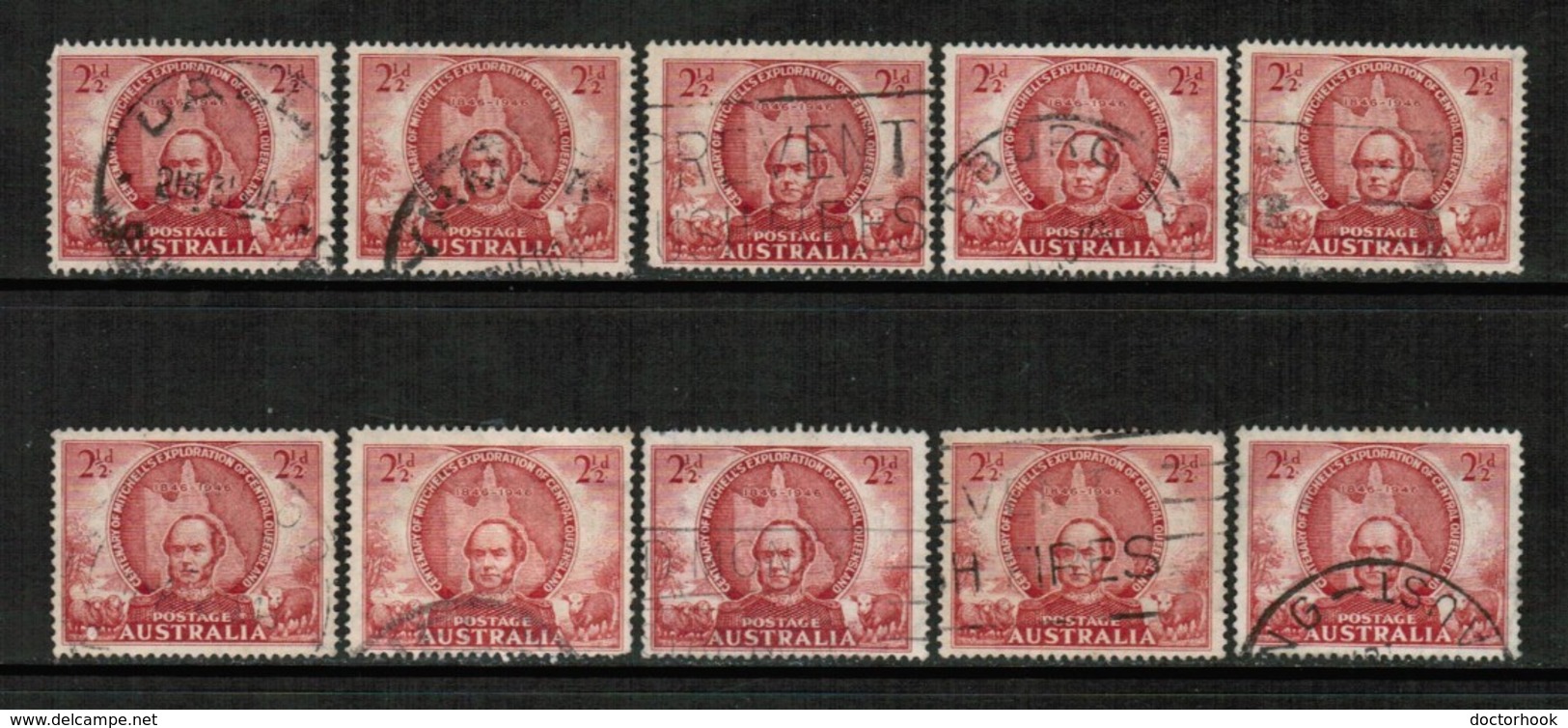 AUSTRALIA   Scott # 203 USED WHOLESALE LOT OF 10 (WH-210) - Lots & Kiloware (mixtures) - Max. 999 Stamps