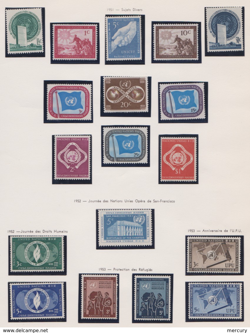 NATIONS-UNIES - Bonne Collection Quasi Complète De 1951 à 1971 Neuve LUXE + Quelques Genève - 18 Scans - Verzamelingen & Reeksen