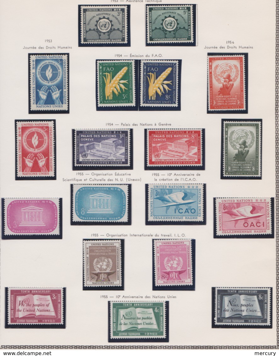 NATIONS-UNIES - Bonne Collection Quasi Complète De 1951 à 1971 Neuve LUXE + Quelques Genève - 18 Scans - Verzamelingen & Reeksen