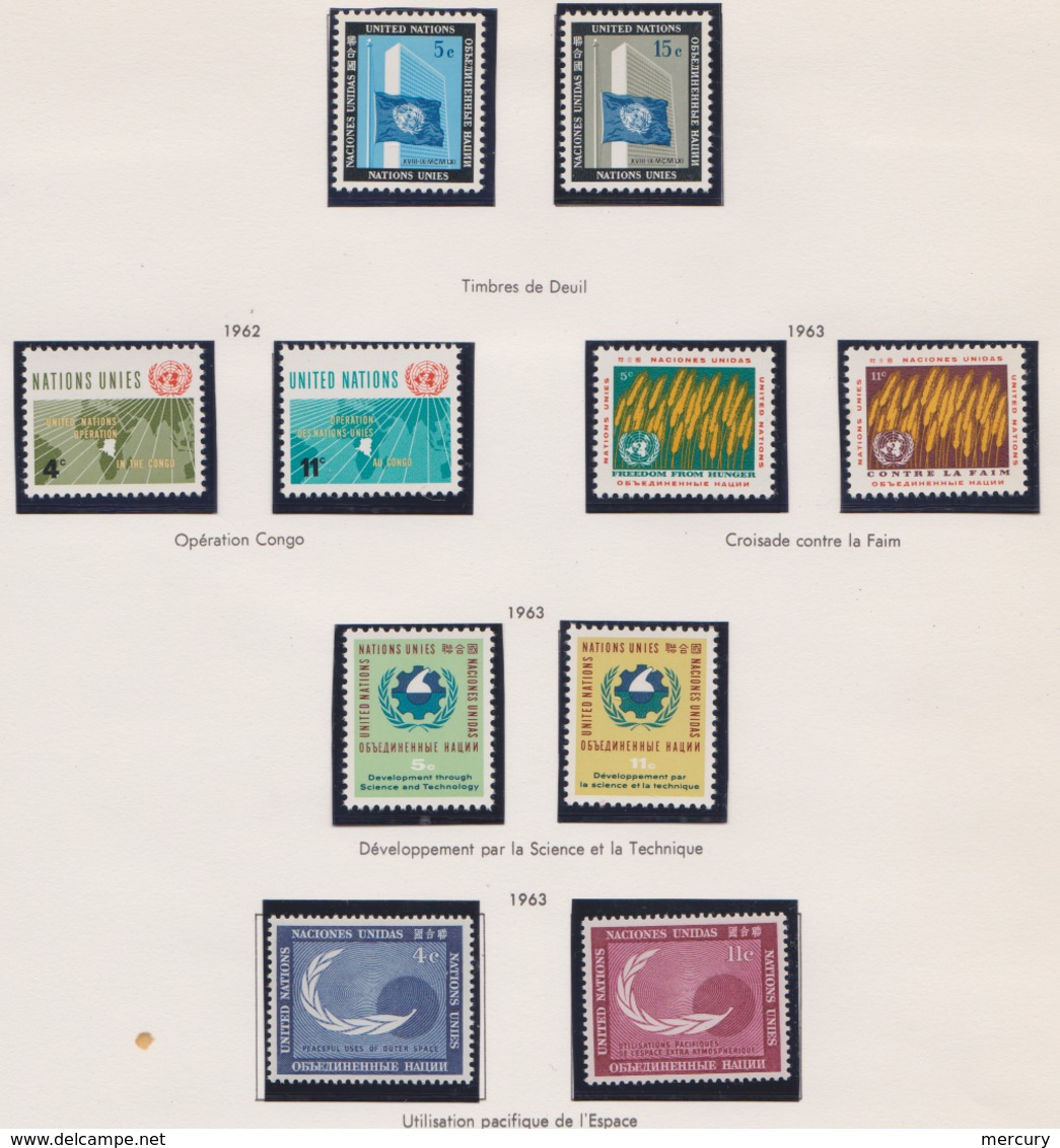 NATIONS-UNIES - Bonne collection quasi complète de 1951 à 1971 neuve LUXE + quelques Genève - 18 scans