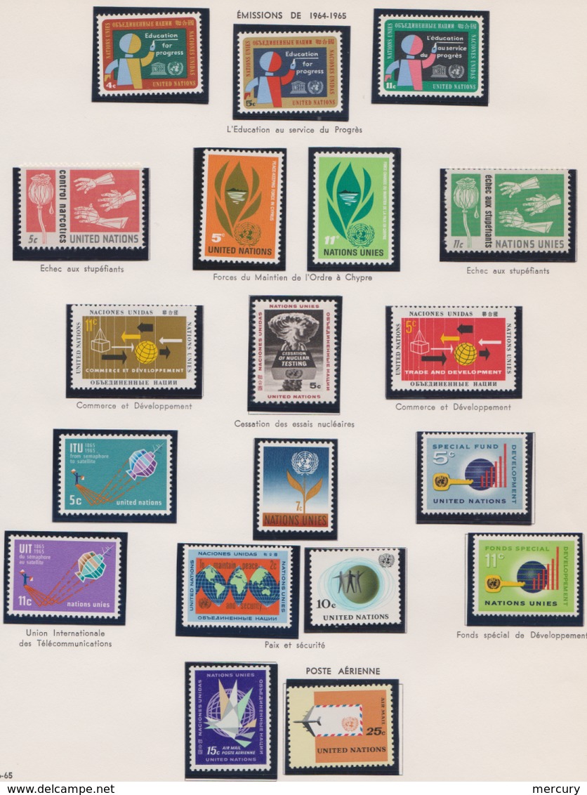 NATIONS-UNIES - Bonne collection quasi complète de 1951 à 1971 neuve LUXE + quelques Genève - 18 scans