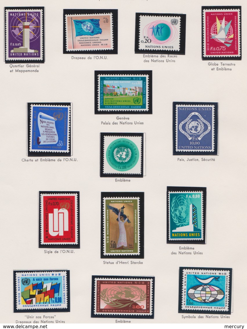NATIONS-UNIES - Bonne collection quasi complète de 1951 à 1971 neuve LUXE + quelques Genève - 18 scans