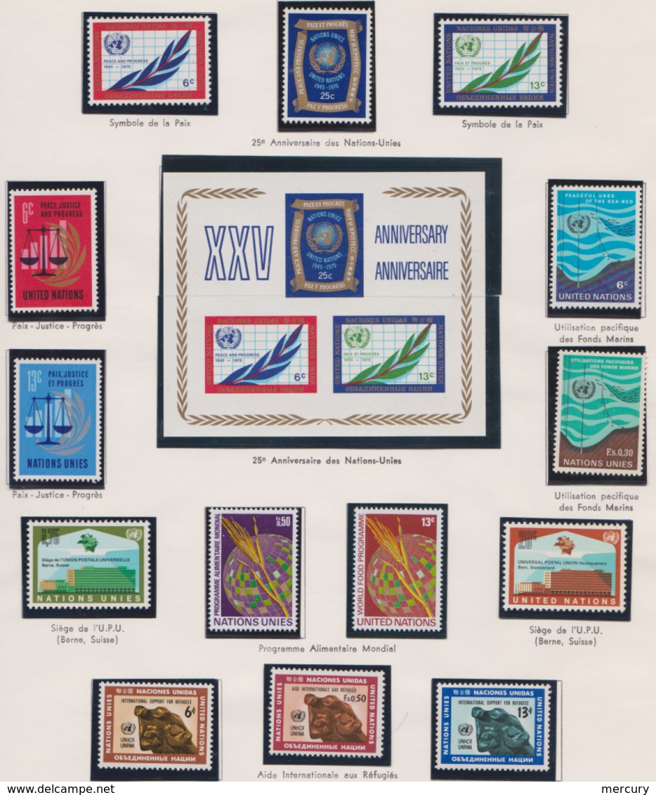 NATIONS-UNIES - Bonne collection quasi complète de 1951 à 1971 neuve LUXE + quelques Genève - 18 scans