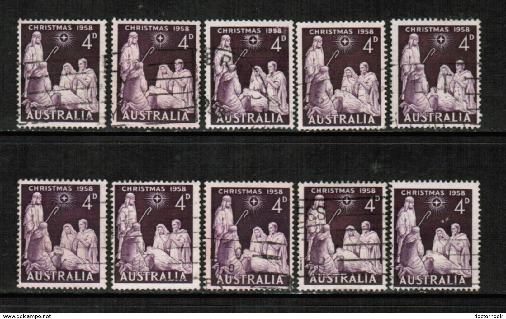 AUSTRALIA   Scott # 313 USED WHOLESALE LOT OF 10 (WH-214) - Mezclas (max 999 Sellos)