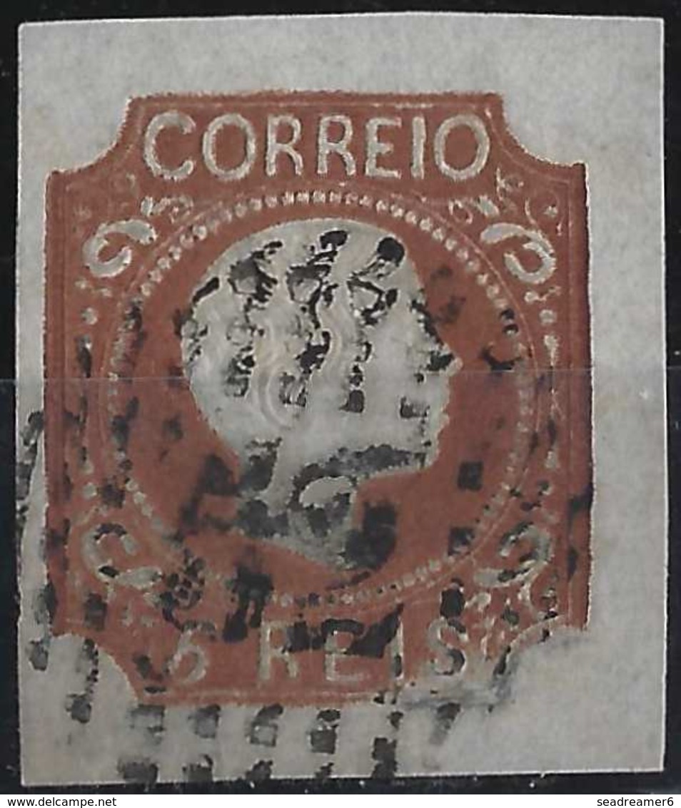 PORTUGAL Don Pedro N°5 Brun Rouge Oblitéré GC 52 Belles Marges Rare Ainsi Signé Brun - Used Stamps