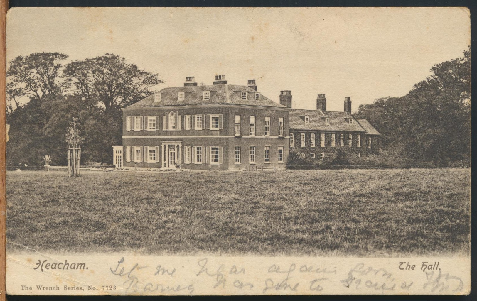 °°° 11806 - UK - HEACHAM , THE HALL - 1909 With Stamps °°° - Autres & Non Classés