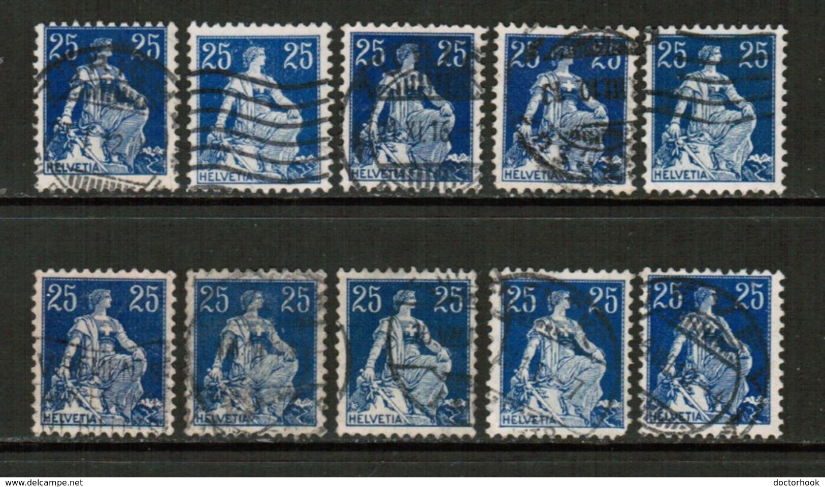 SWITZERLAND   Scott # 133 USED WHOLESALE LOT OF 10 (WH-217) - Lots & Kiloware (mixtures) - Max. 999 Stamps